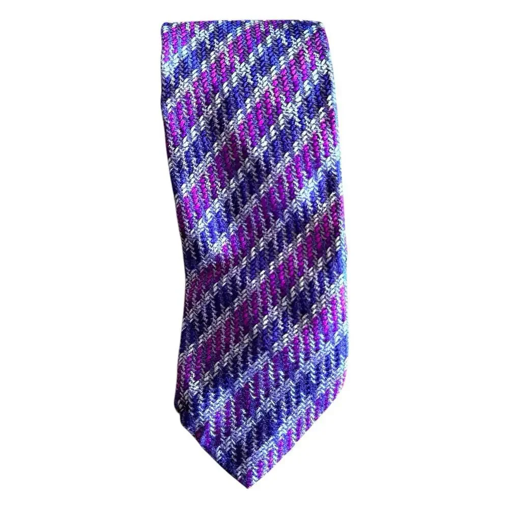 Missoni Silk Multicolored Men's Tie Funky Retro Purple 3”